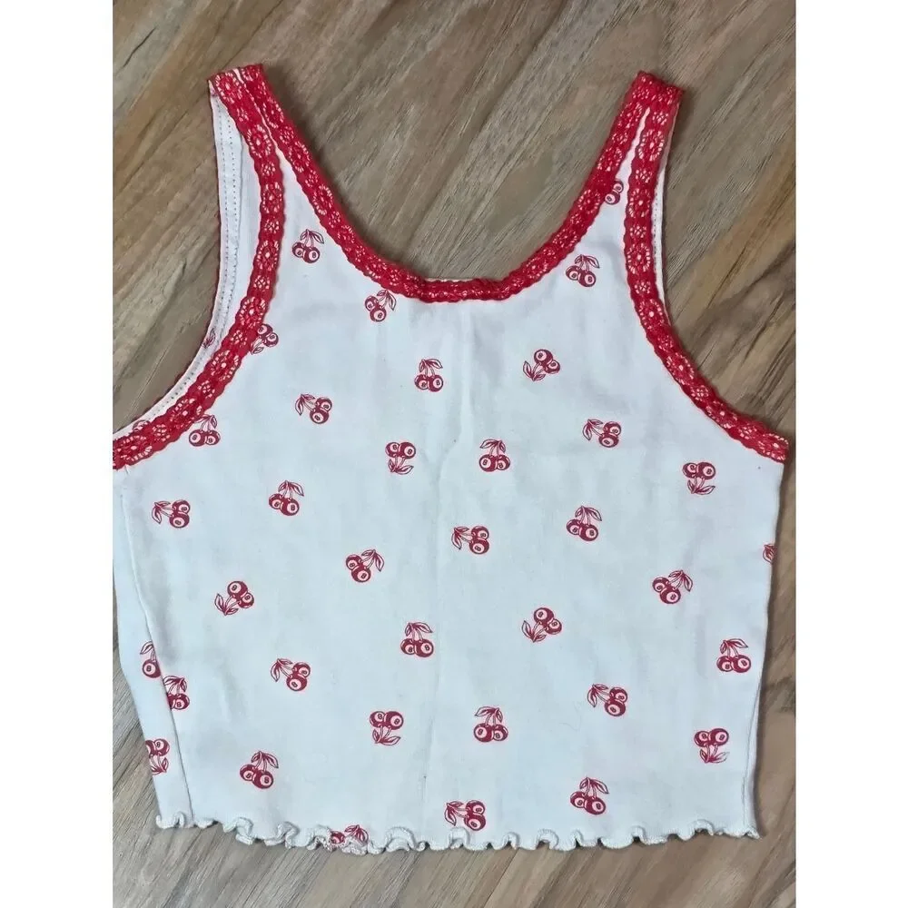 🔺️Messy Bun Just Chillin 8 Ball Cherry Print Top & Shorts Set XSmall